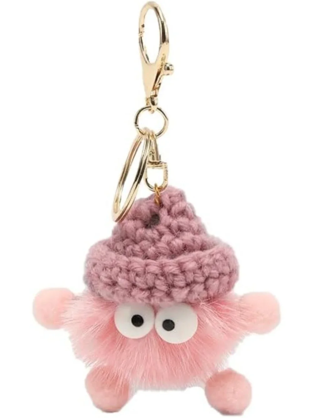 Kawaii Plush Briquettes Pendant Keychain - Cute Car Charm for Bags & Backpacks